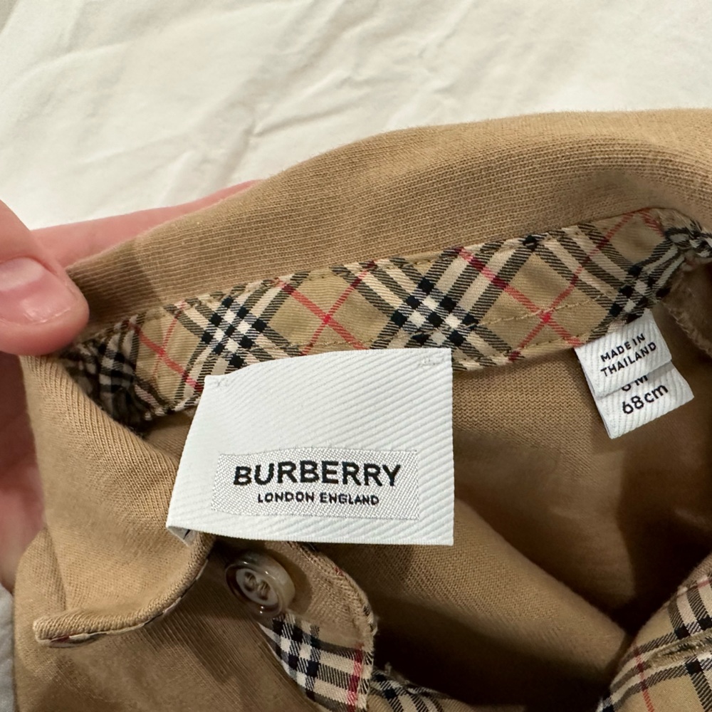 Authentic Burberry beige and black check baby polo (6months) - Picture 3 of 7